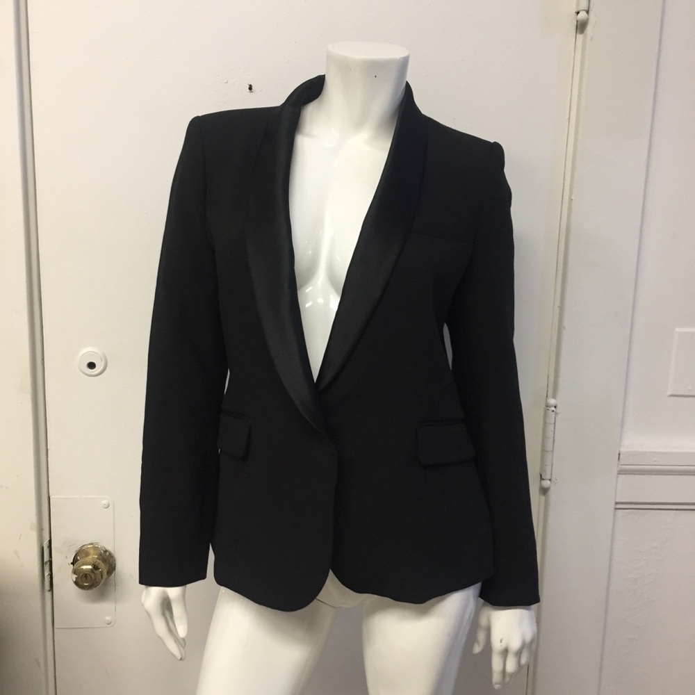 Silk Collar Black Zara Jacket Size L